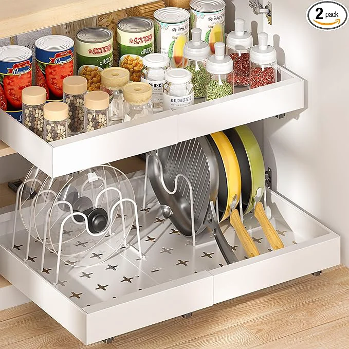 Trusted Delamu 16 Deep Pull Out Cabinet Organizer with 6 Dividers Expandable 11.7 -20 W Pull Out Drawers for Cabinets Cabinet Trays Pull Out for Cabinets in Kitchen Pantry or Bathroom White 2 PackAbout ThisOverview Smooth