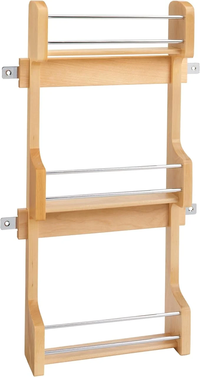 Organic Rev-A-Shelf 15 3 Tiered Pull Out Shelf Organizer for Kitchen Cabinets Pantry Storage Spice Seasoning Rack Door Wall Mounted Maple Wood 4SR-15About ThisOverview Exceptional