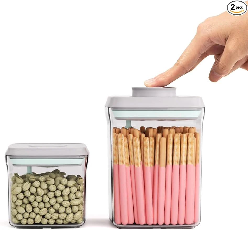 Responsible Pop Air Tight Containers Stackable- 2-Pack Ce Storage Containers with Lids Airtight Leakproof Pop Up Containers for Organizing 1.5Qt 0.5QtAbout ThisOverview Versatile