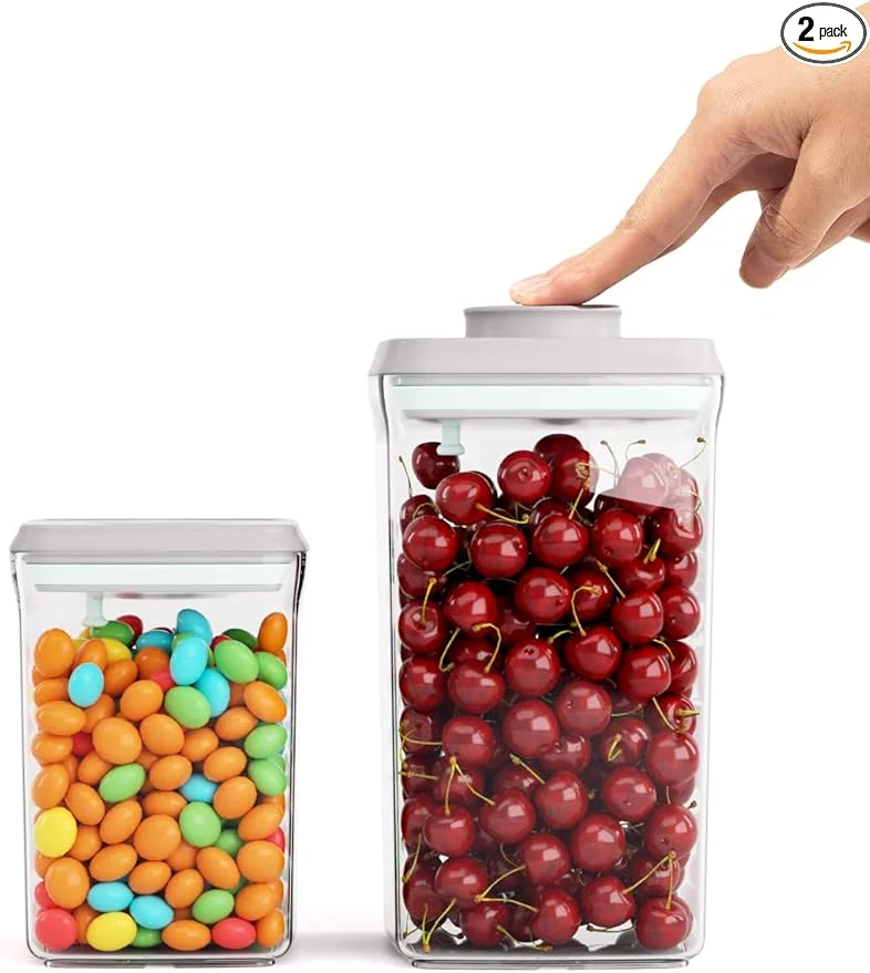 Recyclable Airtight Food Storage Containers with Lids Pop Top Containers for Pantry Organization Air Tight Kitchen Storage Containers for Snacks Ce Flour Sugar – Set of 2 2.0Qt 0.9Qt About ThisOverview Carefully Designed