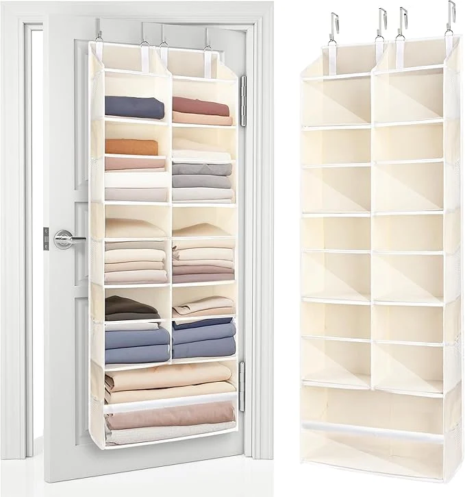 Functional ULG Over the Door Organizer 5-Tier Hanging Storage with Clear Windows 19 Pockets for Closet Pantry Bathroom Nursery Doors Extra Large Storage Space with 4 Hooks Easy to Install Beige 1-PackAbout ThisOverview Original
