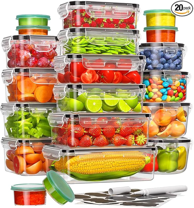 Consistent 40 Piece Food Storage Containers with Lids 20 Containers 20 Lids BPA- Plastic Food Containers for Kitchen Storage and Organization Leak Proof Meal Prep Container Includes Labels PenAbout ThisOverview Crafted