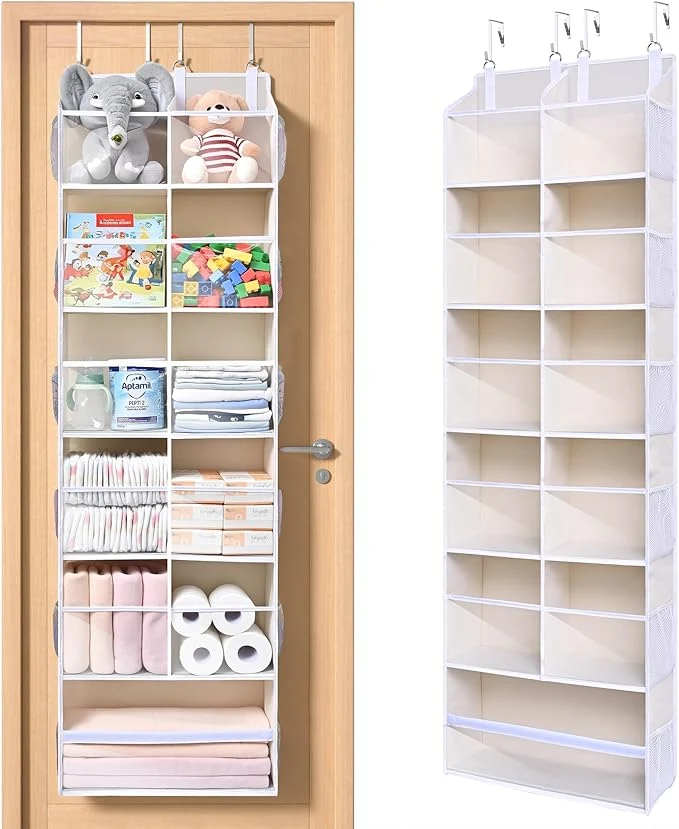 Minimalist ULG Over the Door Organizer 6-Tier Hanging Storage with Clear Windows 19 Pockets for Closet Pantry Bathroom Nursery Doors Extra Large Storage Space with 4 HooksAbout ThisOverview Superior