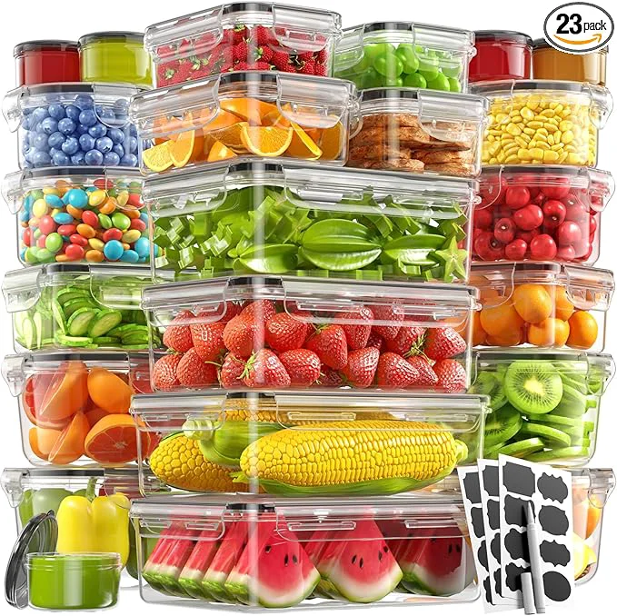 High-Quality 46 Piece Food Storage Containers with Lids 23 Containers 23 Lids BPA- Plastic Food Containers for Kitchen Storage and Organization Leak Proof Meal Prep Container Includes Labels PenAbout ThisOverview Prestigious