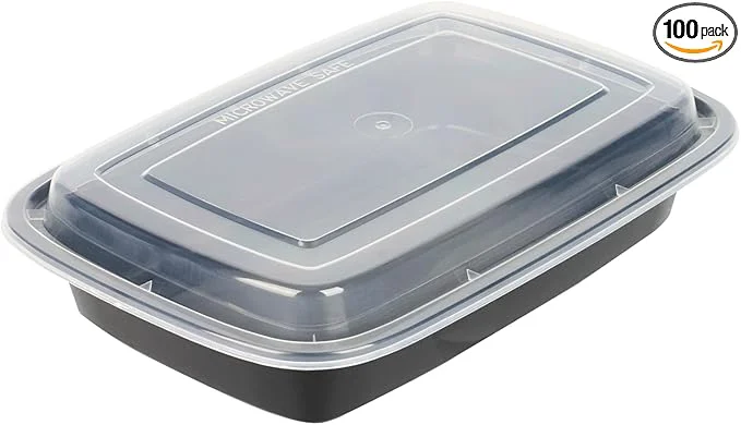 Versatile Restaurantware Asporto Microwavable To-Go Container - BPA PP Rectangular Take Out Food Container with Clear Plastic Lid - Catering take out - 28 oz - Black - Plastic - Disposable - 100ct BoxAbout ThisOverview Functional