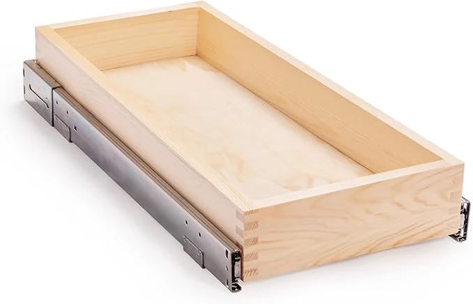 Trendy 10 W x 21 D x 3 H Soft Close Slide Out Wood Drawer Organizer for Kitchen Cabinet Opening 11.5 inches for Bottom Assembly Opening 11 inches for Side Assembly About ThisOverview Stylish