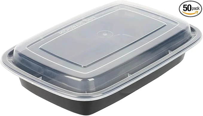 Original Design Restaurantware-Asporto Microwavable To-Go Container - BPA PP Rectangular Take Out Food Container with Clear Plastic Lid - Catering take out - 28 oz - Black - Plastic - Disposable - 50ct BoxAbout ThisOverview Clean