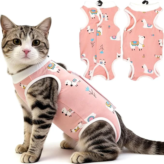 Pure Cat Recovery Suit for Spay Abdominal Wounds Breathable Cat Onesie for Cats Exclusive