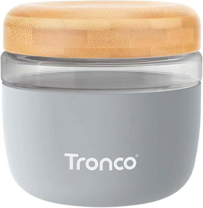 Carefully Designed Tronco 24 oz Glass Container with Bamboo Lids Food Storage Bowls for Elite