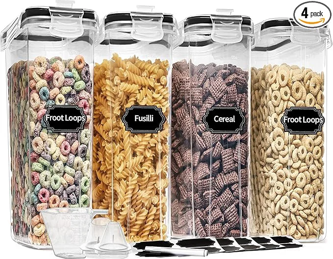Fine Crafted PRAKI Ce Containers Storage Set 4L 135.2 Oz 4PCS Airtight Food Storage Containers with Pour Spout for Kitchen Pantry Organization Ce Dispensers with 20 labels Measuring Cup MarkerAbout ThisOverview Elite