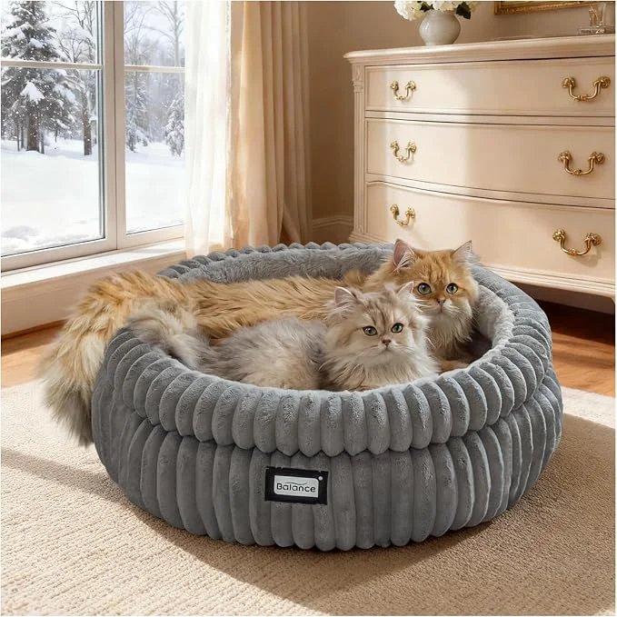 Convenient BALANCE Cat Bed Kitten Bed Washable Round Cat Beds Original Design