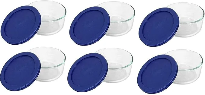 Efficient Pyrex 7200 2-Cup Glass Bowl 7200-PC Dark Blue Lid 6-Pack - Made in USAAbout ThisOverview Long-Lasting