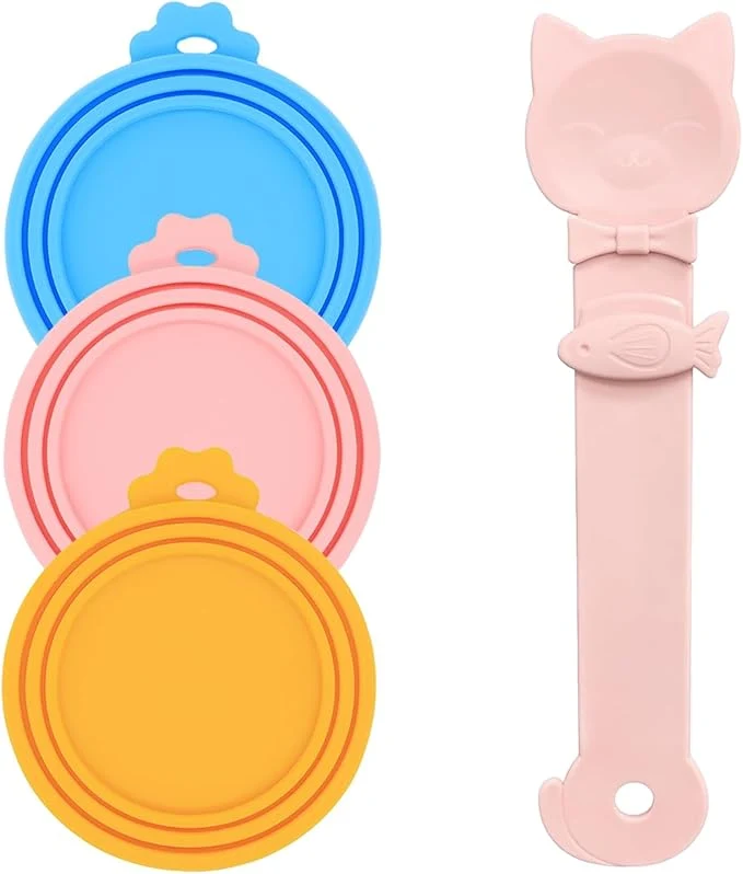 Healthy Cat Treat Spoon 3 Pcs Can Lids Cat Strip Feeder Squeeze Recyclable