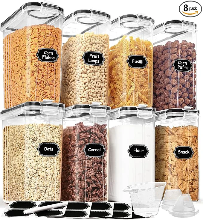 High-Grade Ce Containers Storage Set 4L 135.2oz 8PCS Airtight Food Storage Containers with Lids Ce Dispensers for Kitchen Pantry Organization and Storage with Pour Spout 20 Labels MarkerAbout ThisOverview Excellent