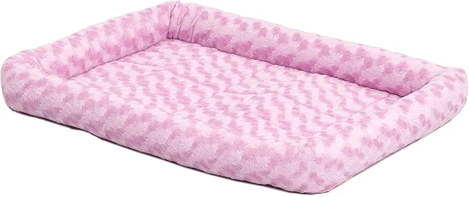 Advanced MidWest Homes for Pets QuietTime Fashion XS Dog Bed – Pink Faux Fur Bolster Authentic