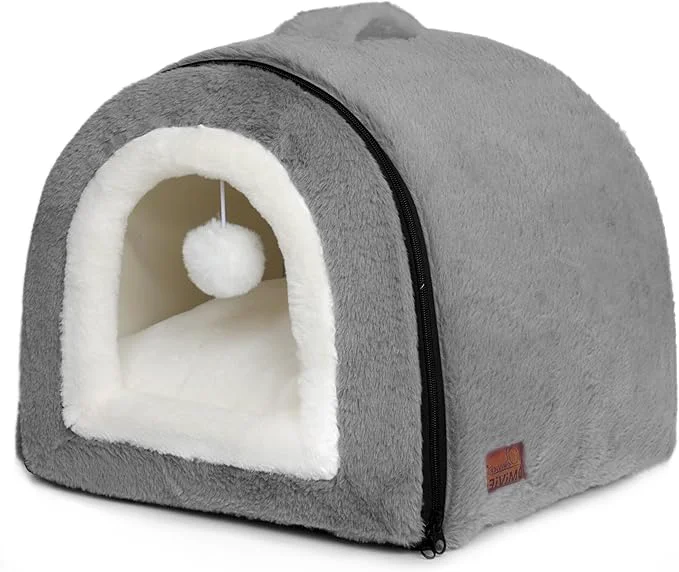 Secure Cat Bed for Indoor Cats，Foldable cat cave，Anti-Slip Water-Resistant Quality