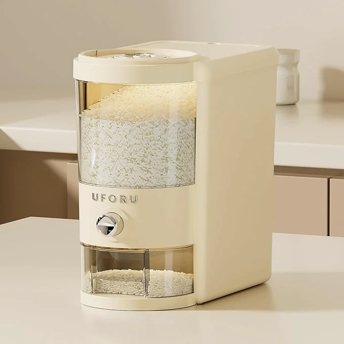 Healthy Rice Dispenser 10 lbs Large Rice Storage Container for Kitchen Pantry - Space-saving Moisture Pest-proof BPA- - Dry Food Dispenser with One-Touch Dispenser Measuring Cup for FamiliesAbout ThisOverview Durable