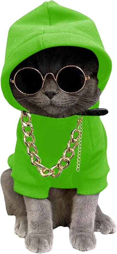 Stylish QWINEE 3Pcs Dog Hoodie Cat Apparel Dog Custume Set Smooth