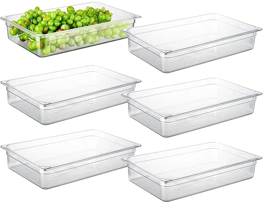Advanced CURTA 6-Pack Full Size 4 Deep NSF Polycarbonate Food Pans Dishwasher zer Safe Clear Container for Prep Tables Buffet Salad Bar Commercial Home KitchenAbout ThisOverview Next-Generation