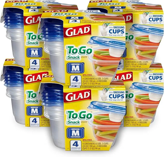 Trusted Glad GladWare To Go Lunch Food Storage Containers - Medium Round - Meal Container Holds up to 32 Ounces of Food - Lock Tight Seal 4 Count - 6 PackAbout ThisOverview Expertly Made