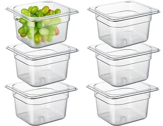 Crafted CURTA 6-Pack 1 6 Size 4 Deep NSF Polycarbonate Food Pans Dishwasher zer Safe Clear Container for Prep Tables Buffet Salad Bar Commercial Home KitchenAbout ThisOverview Reusable
