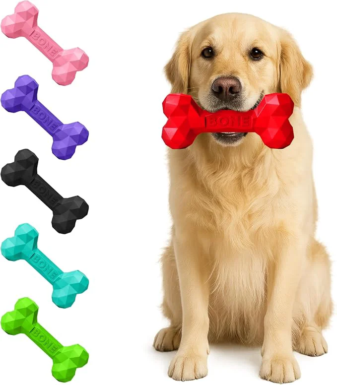 Excellent Natural Rubber Dog Chew Bone – Treat-Dispensing Tough Indestructible Chew Carefully Designed