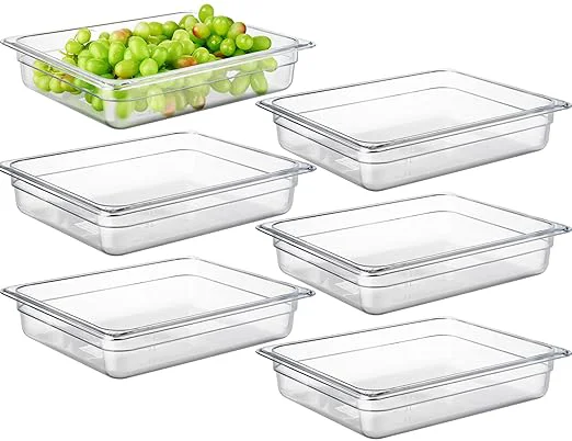 Contemporary CURTA 6-Pack 1 2 Size 2.5 Deep NSF Polycarbonate Food Pans Dishwasher zer Safe Clear Container for Prep Tables Buffet Salad Bar Commercial Home KitchenAbout ThisOverview Natural