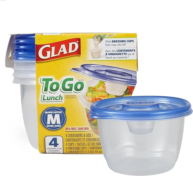 Elite Glad Gladware Lockware to Go Food Storage Containers Medium Size Round Food Storage That Holds up to 32 Ounces of Food Solids or Liquids 32 oz Containers 4 Count SetAbout ThisOverview First-Class