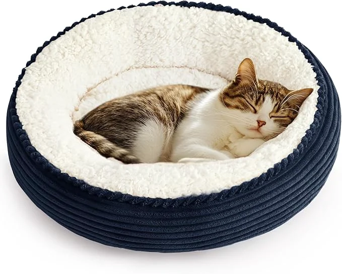 Functional Love's cabin Round Donut Cat and Dog Cushion Bed 20in Pet Bed Innovative