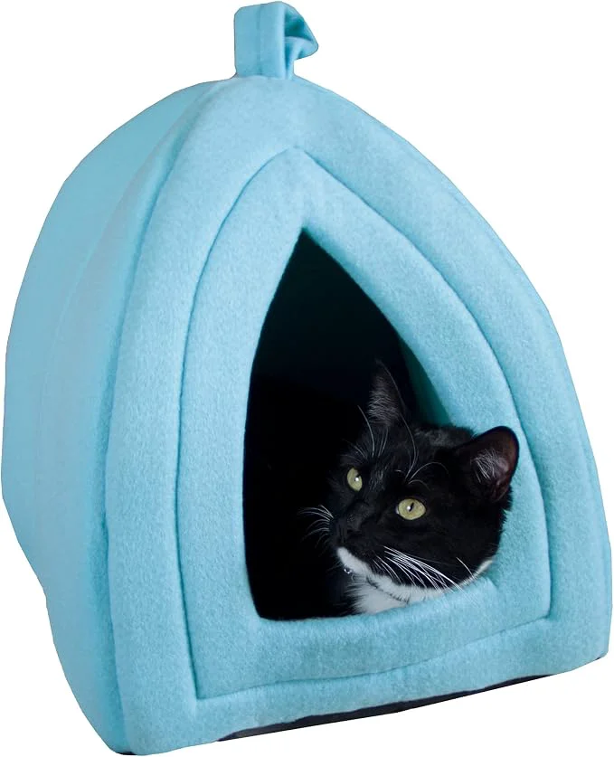 Exclusive Cat House Indoor Cat Bed with Removable Foam Cushion Plush Cat Tent Bed Unique
