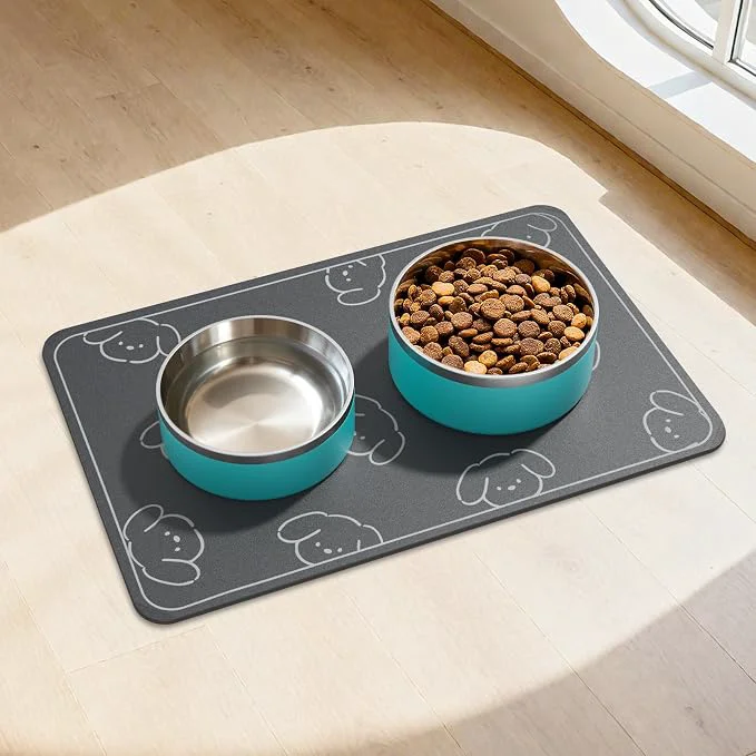 Contemporary Dog Food Mat Diatom Ooze Cat Water Mats Non Slip Trusted