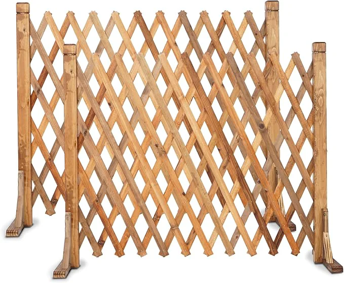 Proven MYOYAY 2PCS Expandable Instant Fence Retractable Wooden Fence Wooden Pet Gate Original Design