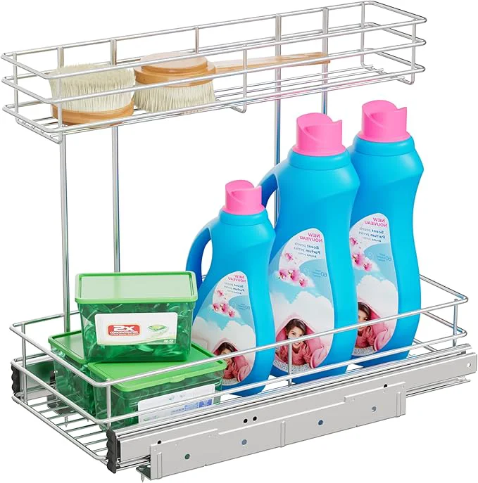 Pure Under Sink Organizer 9 W X18.5 D，Pull Out Cabinet Organizer 2 Tier，Under Sink Slide Out Organizer Chrome Plated Under Kitchen Bathroom Sink Organizer Pantry Cabinet Closet Organization Rack 1 PackAbout ThisOverview Specialty