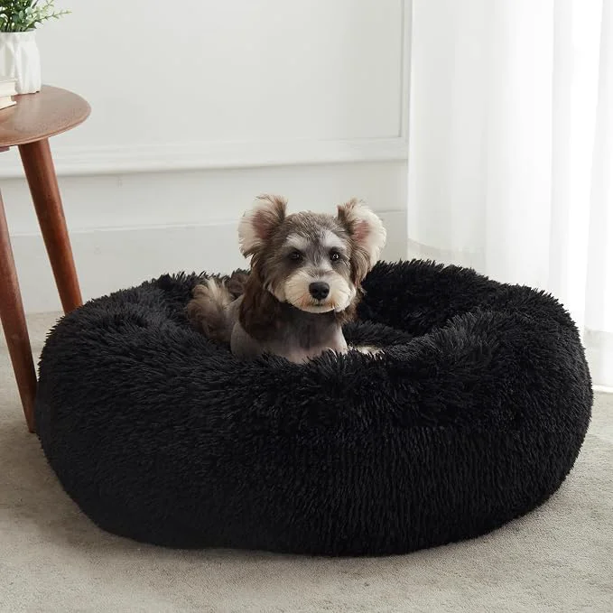 WESTERN HOME WH Calming Anti-Anxiety Donut Dog Cat Bed Warming Cozy Soft Recyclable