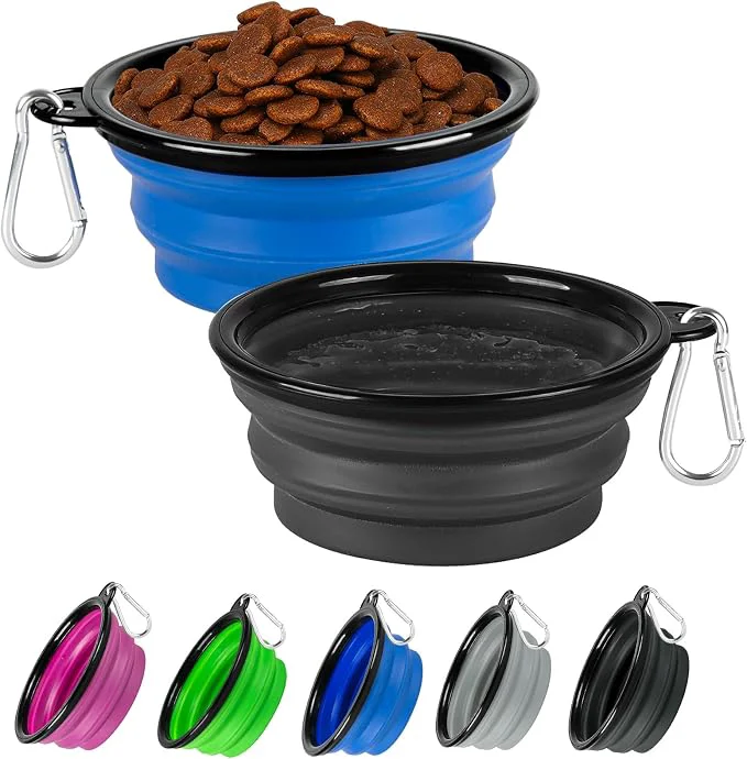 Quality Dog Bowl Collapsible 2 Pack Portable Foldable Travel Water Bowl Food Dishes Luxury
