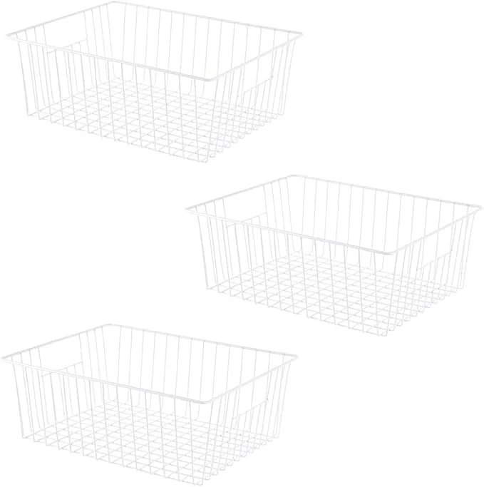 Original Design 16 L x 12 W Wider zer Storage Organizer Baskets Container Metal Wire Chest Upright Refrigerator Divider Bins with Built-in Handles for Cabinet Pantry Closet Kitchen（3 Pack）About ThisOverview Specialty