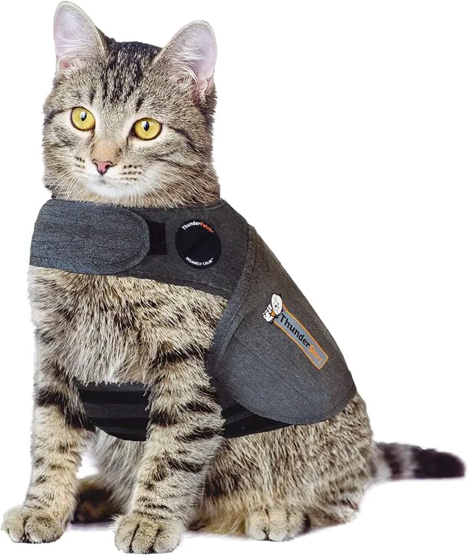 Luxury ThunderShirt Classic Cat Anxiety Jacket Solid Gray Detailed
