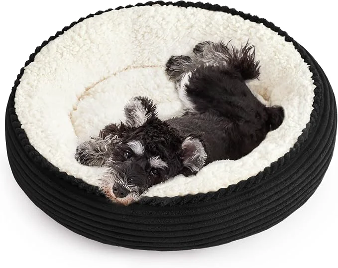 Durable Love's cabin Round Donut Cat and Dog Cushion Bed 25in Pet Bed Safe