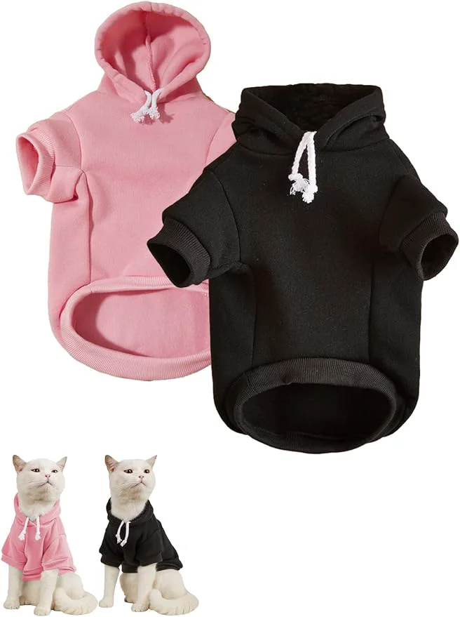 Advanced QWINEE Basic Dog Hoodie Sweatshirt Puppy Sweater Warm Cat Costumes Pet Clothes Responsible