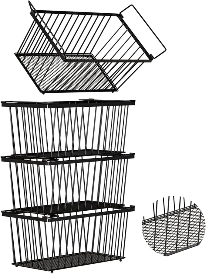 Superior Enhanced Leak-Proof Bottom - zer Organizer Bins ，4 Pack Stackable Deep zer Organizer Bins for 7 Cu.FT Small Chest zer，organization and storage，pantry organizers 4 Pack-black About ThisOverview Quality