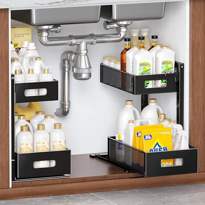 Reliable 2 Pack Under Sink Organizer and Storage Metal Under Kitchen Sink Organizer Slide Out Bathroom Organizers and Storage Undersink Organizers for Kitchen Bathroom CabinetAbout ThisOverview Classic