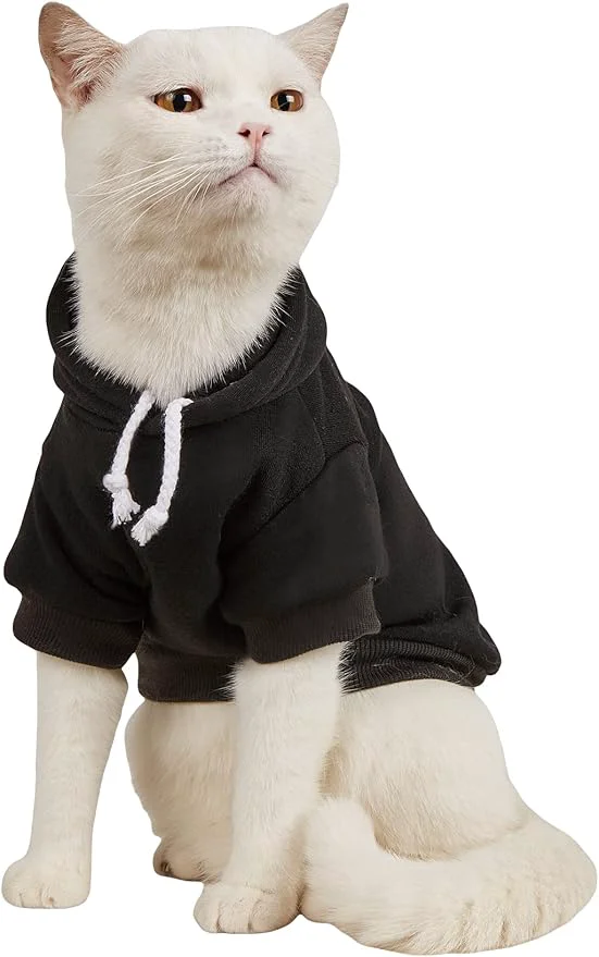 Versatile QWINEE Basic Dog Hoodie Sweatshirt Puppy Sweater Warm Cat Costumes Pet Clothes Convenient