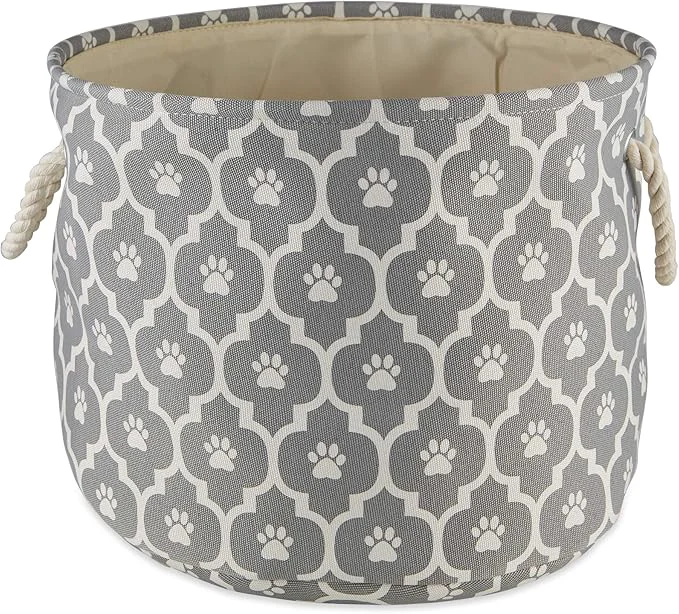 Reliable Bone Dry Pet Storage Collection Lattice Paw Print Medium Round Organic