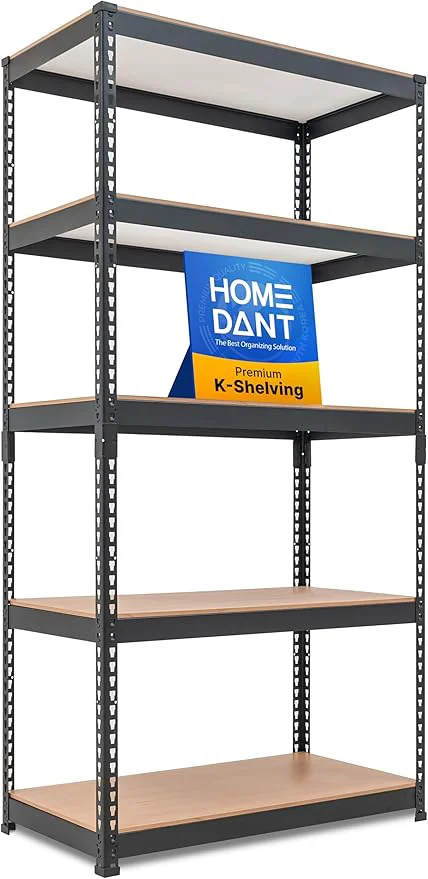 Advanced HOMEDANT 35.9 W Deep Width 5 Tier Heavy Duty Garage Shelving Adjustable Metal Rack Storage Shelves Standing Shelf Unit Organizers Pantry Closet Black 1PackAbout ThisOverview Soft