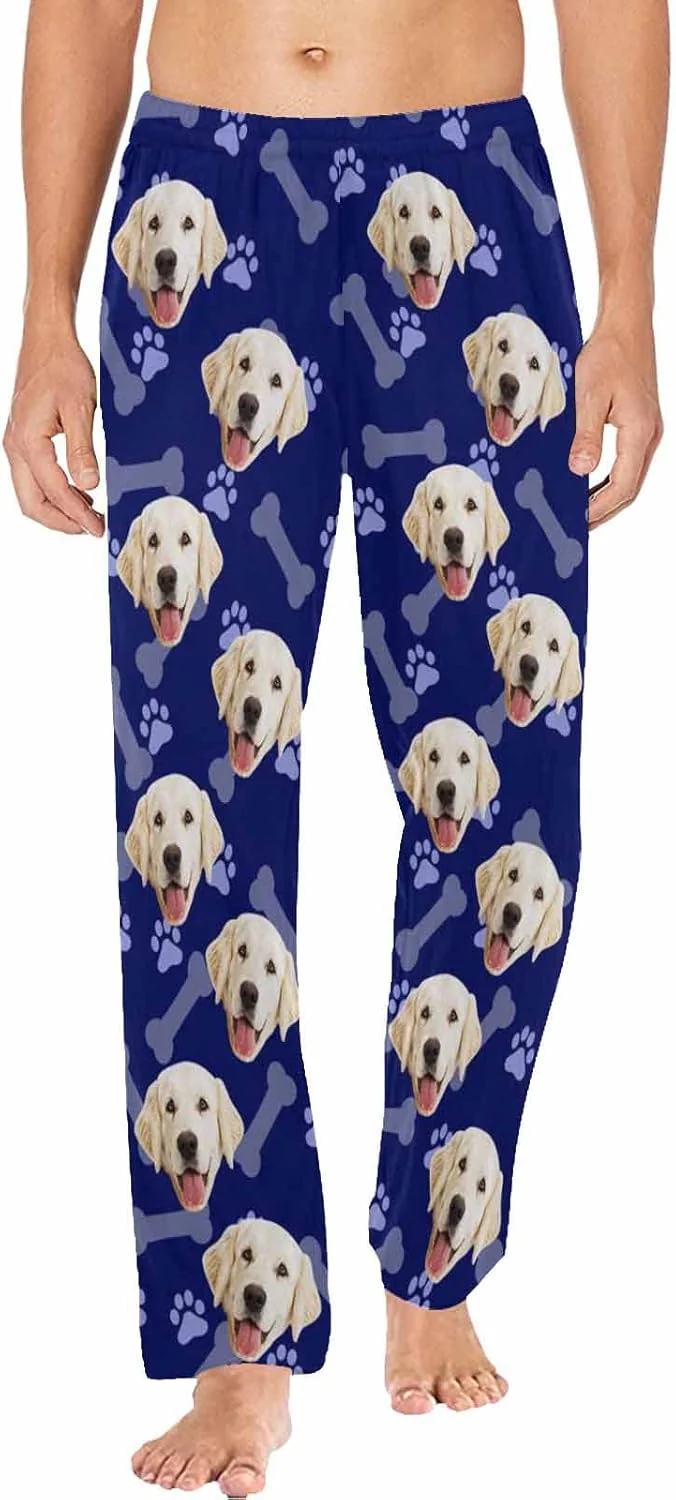 Premium Material MyPupSocks Customized Face Pajamas Pants Photo Pajama Bottoms for Men S-XXL Flexible