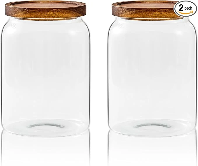 Next-Generation Sweejar Glass Jars for Laundry Room Organization 90 ounce Laundry Pods Container Glass Food Storage Jars with Airtight Lid 2 Pack Press LidAbout ThisOverview Powerful