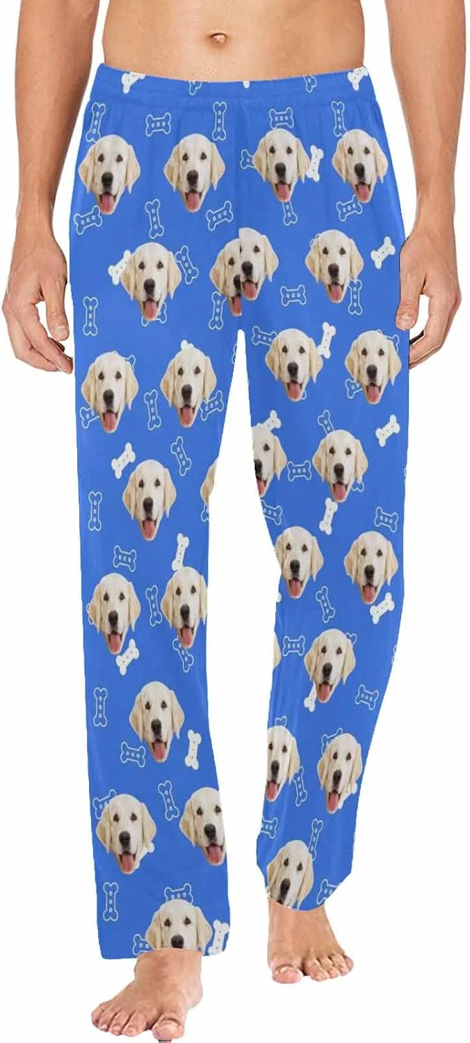 Fashionable MyPupSocks Customized Face Pajamas Pants Photo Pajama Bottoms for Men S-XXL Eco-Friendly