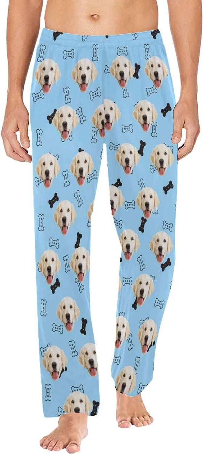 Relaxed MyPupSocks Customized Face Pajamas Pants Photo Pajama Bottoms for Men S-XXL Consistent