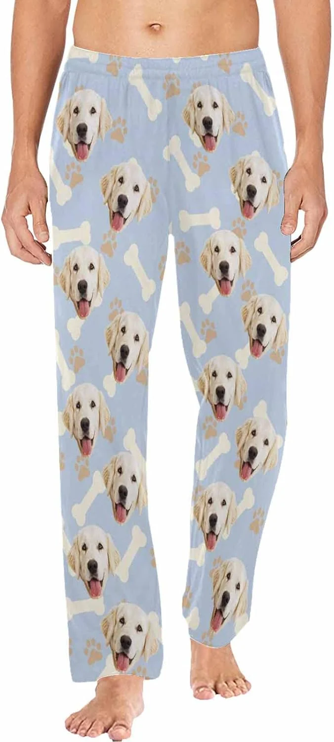 Detailed MyPupSocks Customized Face Pajamas Pants Photo Pajama Bottoms for Men S-XXL Functional