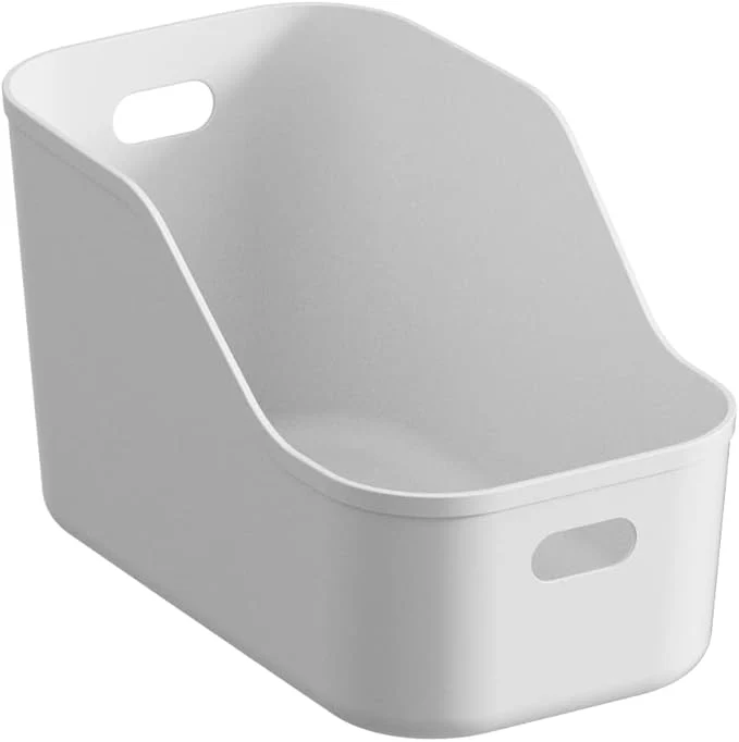 Recyclable White Plastic Bins Storage Organizers - Pantry Baskets Bins for Shelves Organizer and Storage for Bathroom Bedrooms Kitchens and More - Medium Size Case - 24 Pack About ThisOverview Healthy